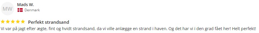 Kundeanmeldelse af produktet strandsand